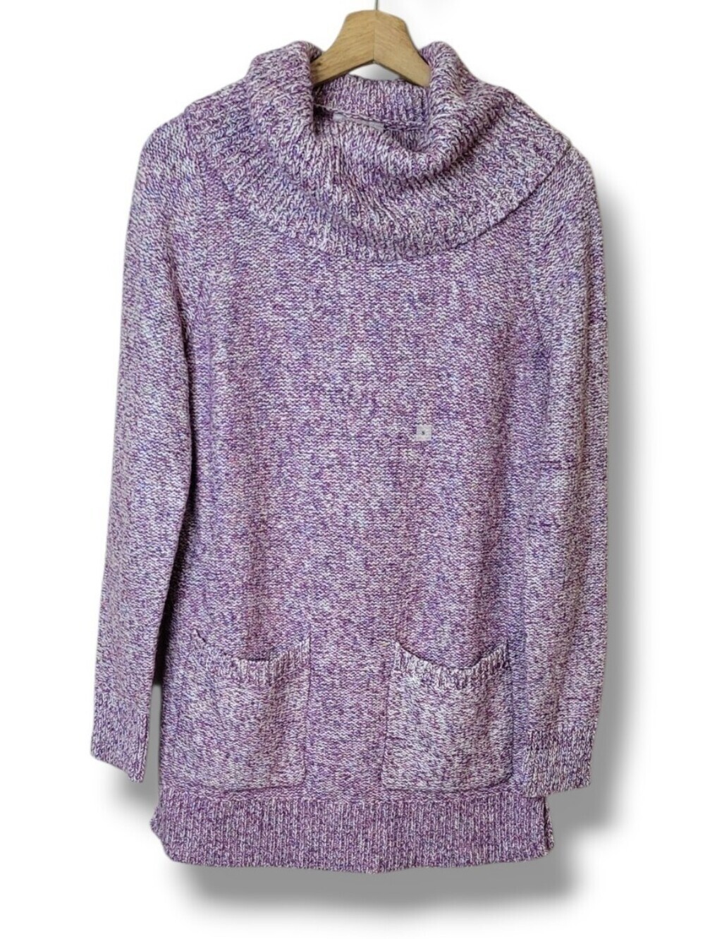 LOFT Cowl Neck Marled Knit Tunic Sweater NWT